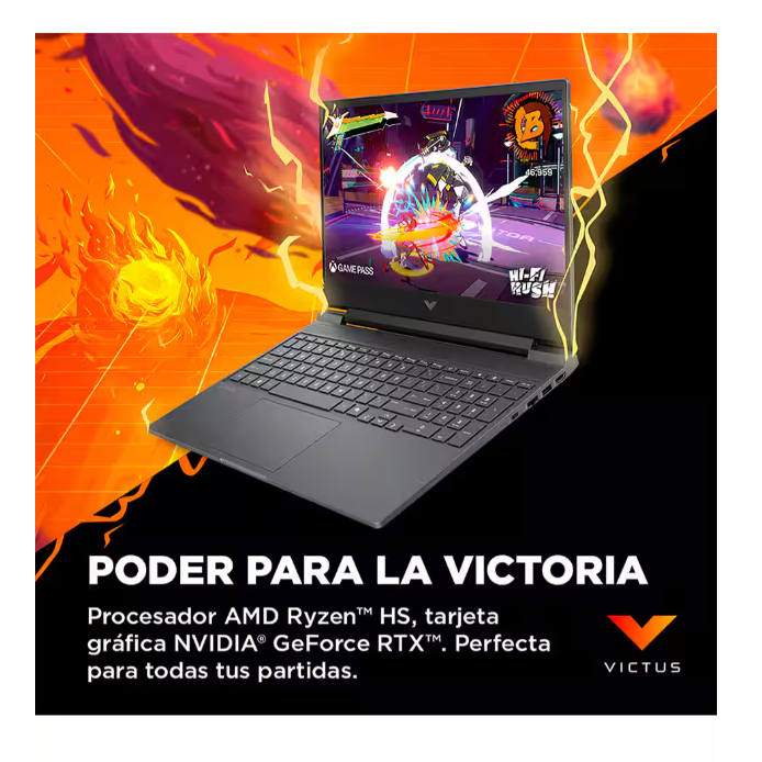 HP  Laptop gamer Victus 15-fb3703la 15.6 pulgadas full HD amd ryzen 7 nvidia geforce rtx 4050 16 GB RAM 1 TB SSD