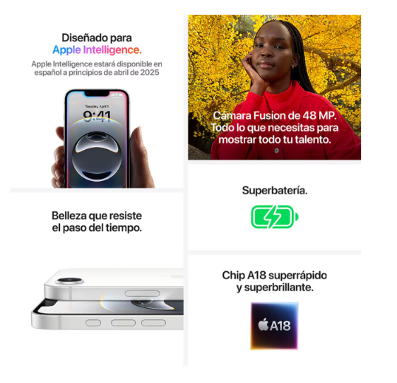 APPLE  iPhone 16e 6.1 pulgadas Super Retina XDR 512 GB