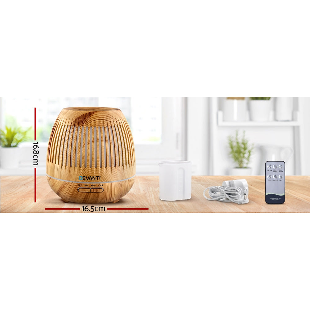 Humidificador de aire con luz LED y aceites esenciales aromáticos NNEDSZ de 400 ml