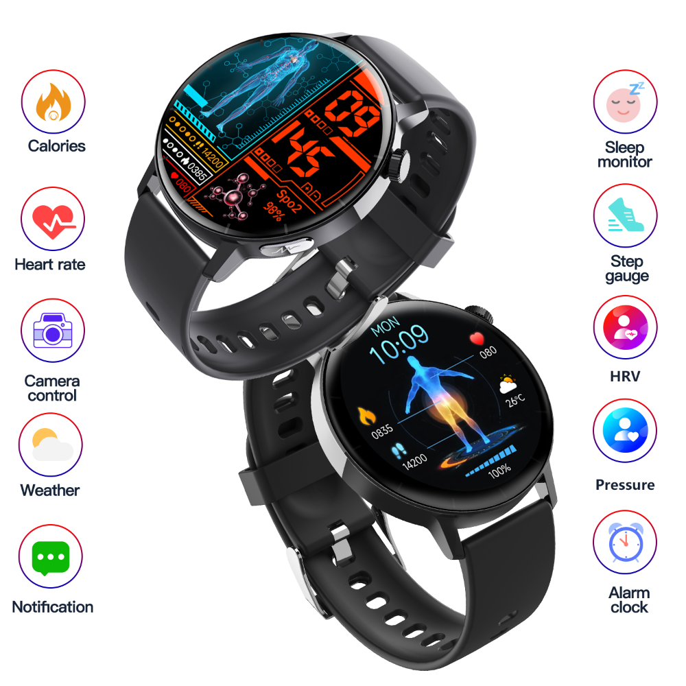 Reloj inteligente con monitor de ECG, medición no invasiva de glucosa en sangre y análisis de componentes sanguíneos.