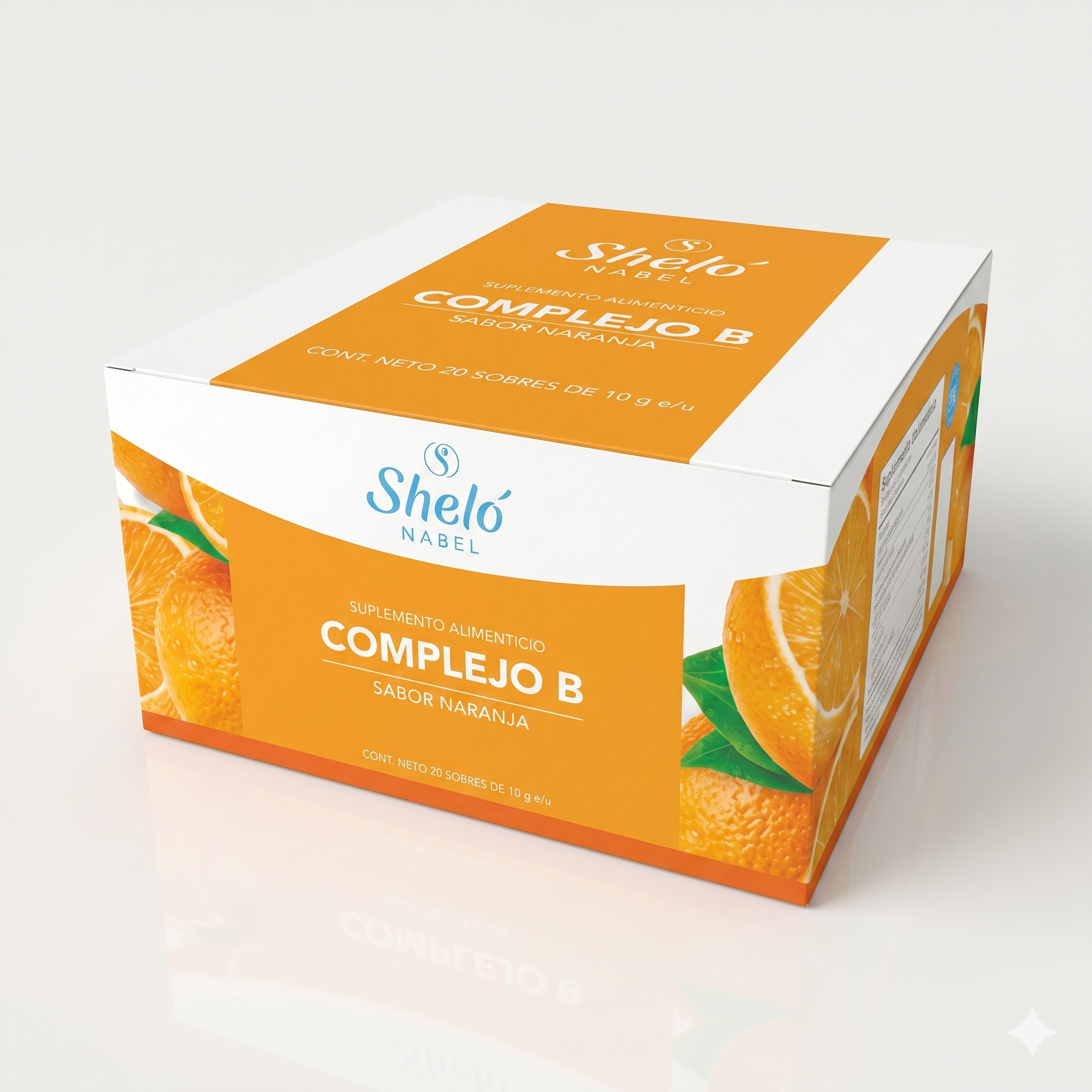 Complejo B sabor Naranja 20 sobres de 10 g c/u, Sheló Nabel