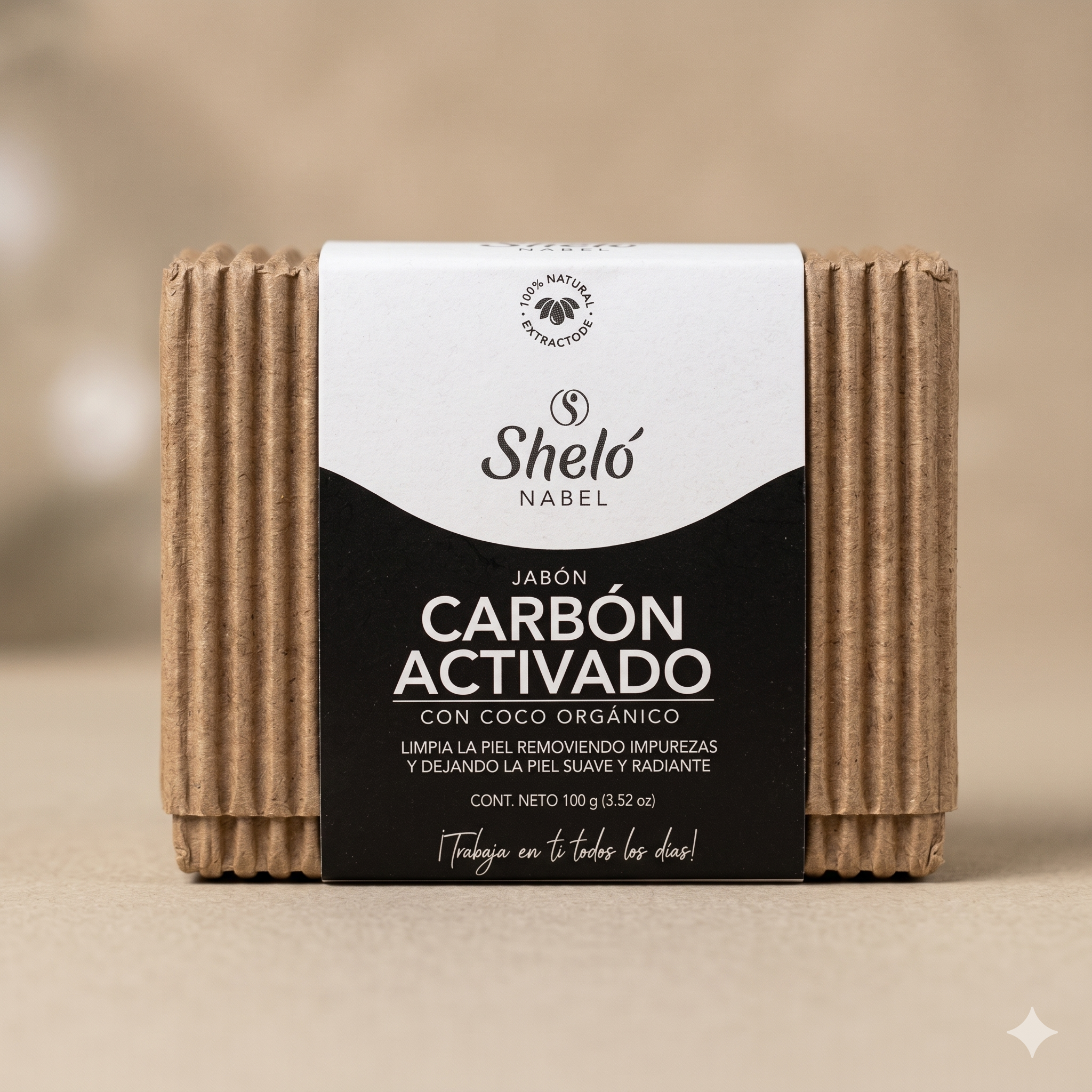 Jabón Carbón Activado 100 g, Sheló Nabel