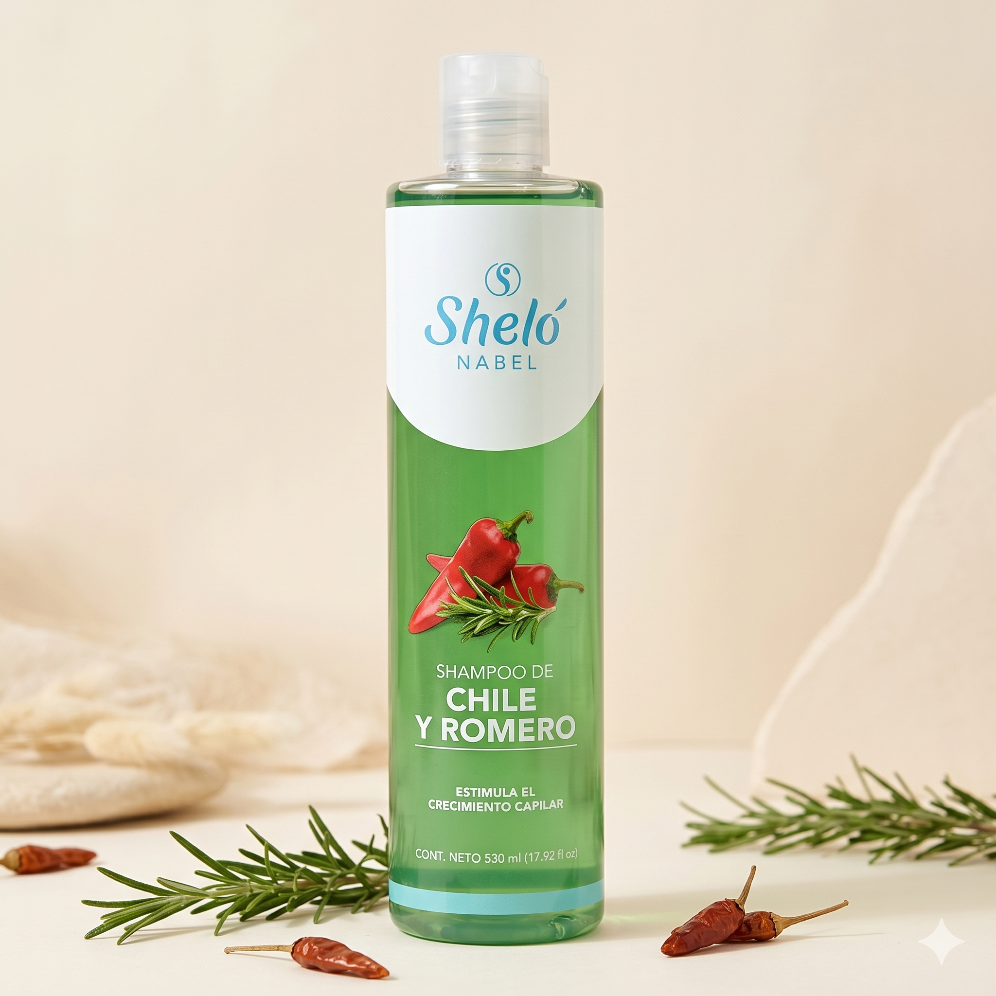 Shampoo de Chile y Romero 530 ml, Sheló Nabel