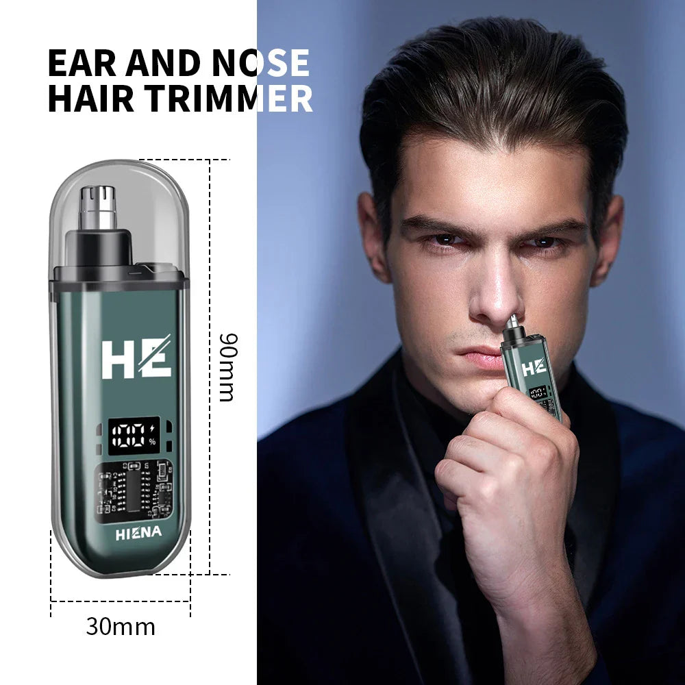 Rechargeable Electric Nose Ear Hair Trimmer Mini Pocket Sized Blue