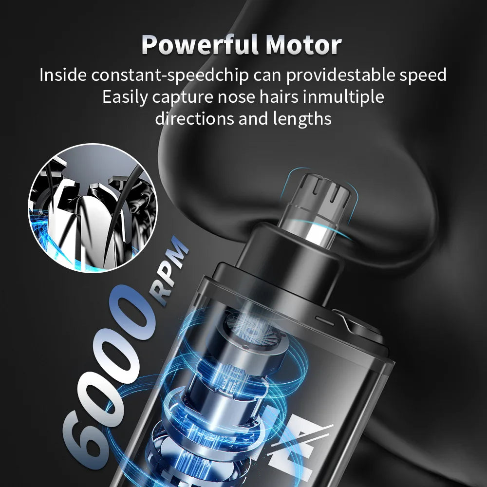 Rechargeable Electric Nose Ear Hair Trimmer Mini Pocket Sized Blue
