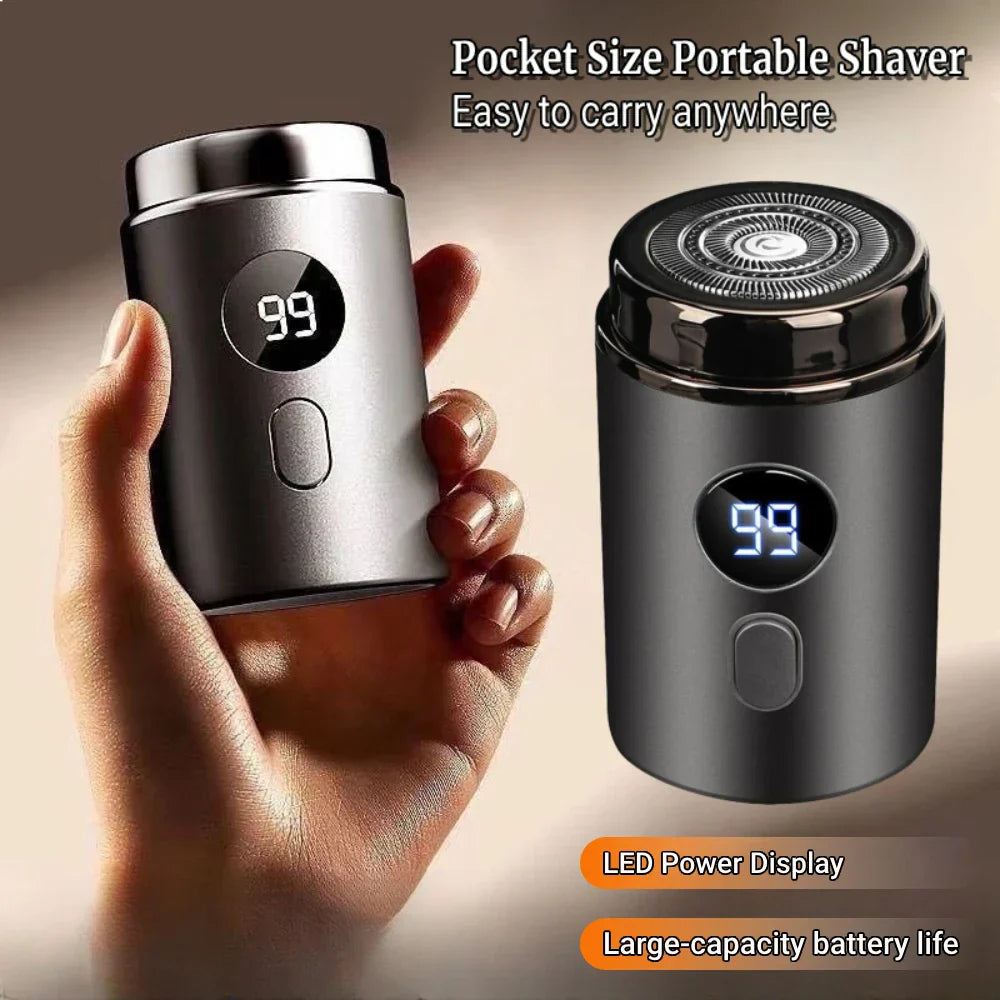 Men’s Electric Razor Portable Rechargeable Shaver with Digital Display Grey