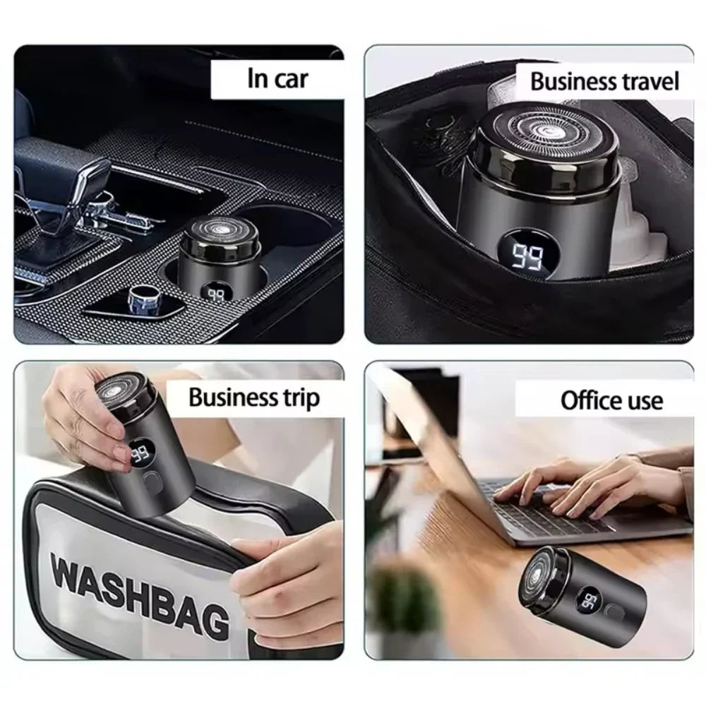 Men’s Electric Razor Portable Rechargeable Shaver with Digital Display Grey