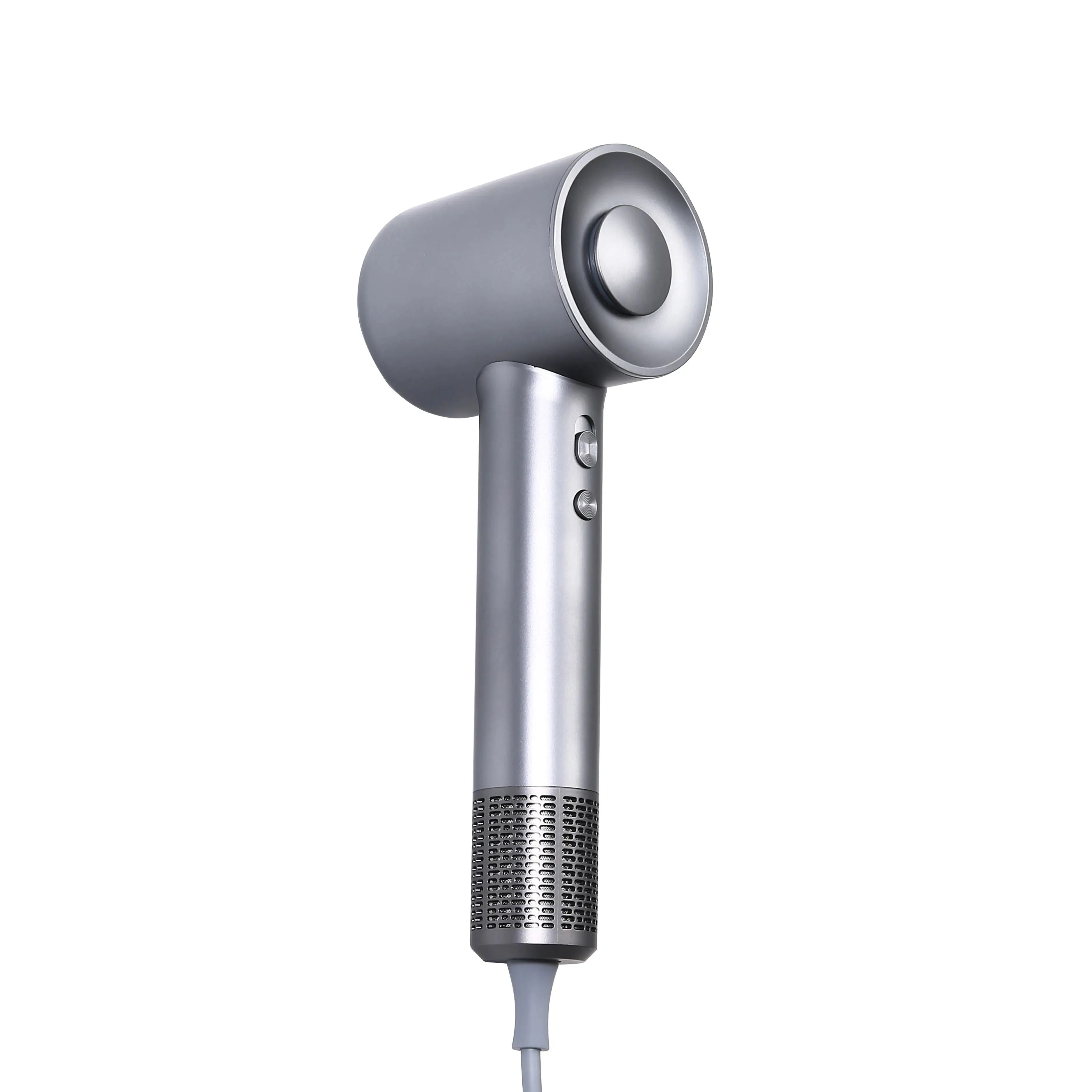 Secador de pelo profesional de alta velocidad con tecnología iónica negativa y luz LED.