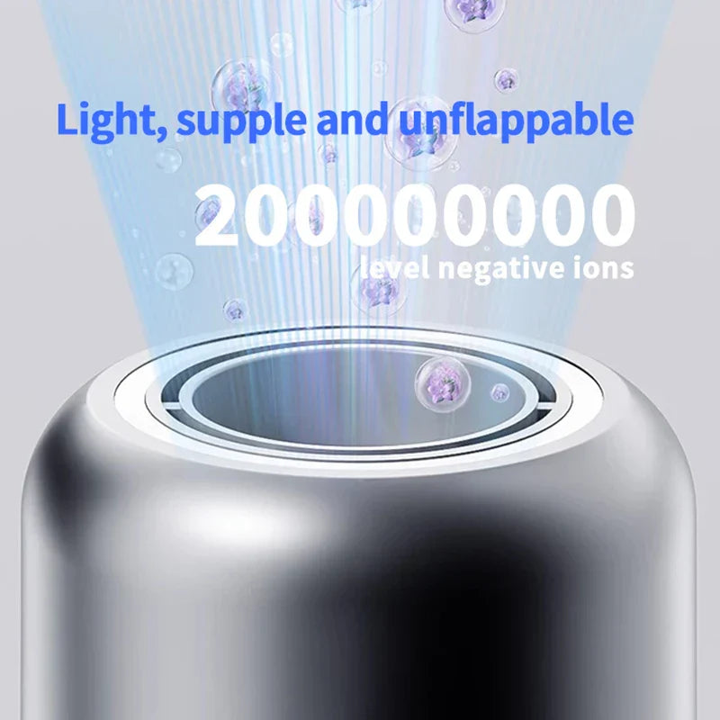 Secador de pelo profesional de alta velocidad con tecnología iónica negativa y luz LED.