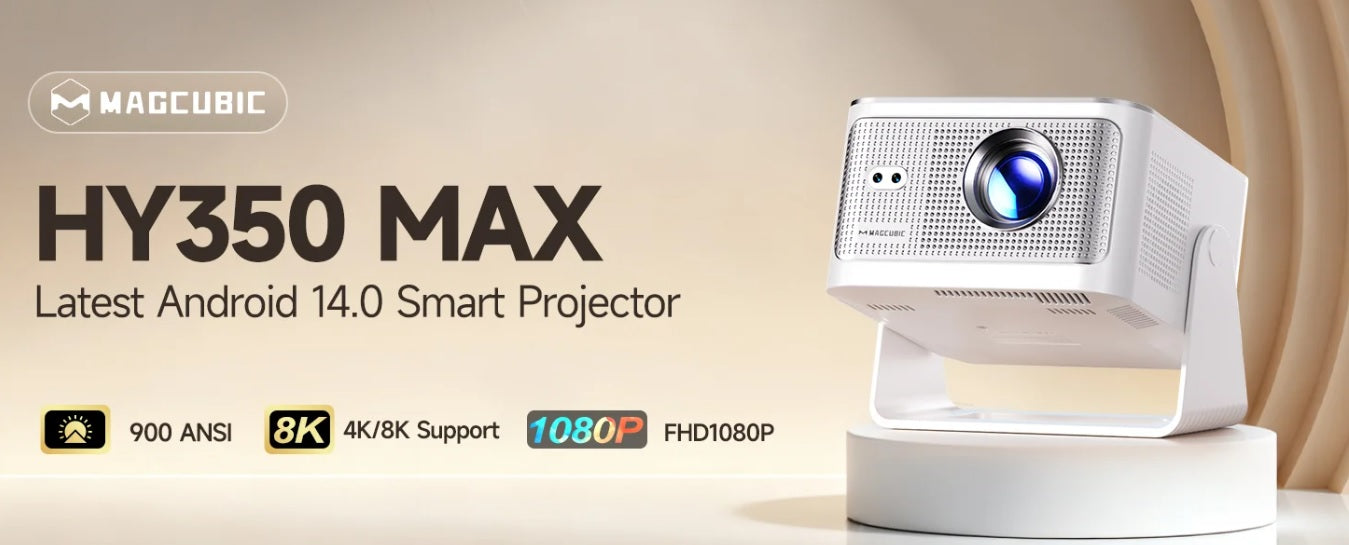 Proyector MAGCUBIC HY300 PRO 8K Android 14 Dual Wifi6 290ANSI Allwinner H726 BT5.4 1080P 1280*720P Proyector de cine en casa para exteriores