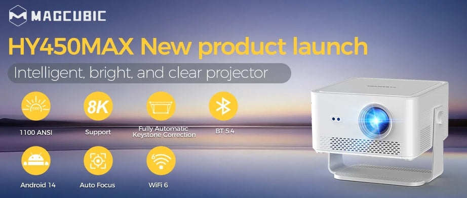 Proyector MAGCUBIC HY300 PRO 8K Android 14 Dual Wifi6 290ANSI Allwinner H726 BT5.4 1080P 1280*720P Proyector de cine en casa para exteriores