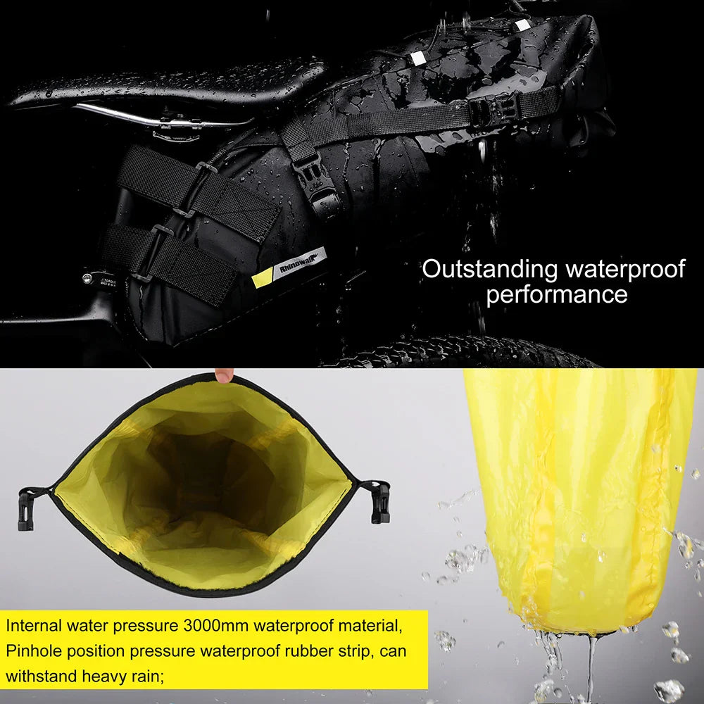10L Waterproof Bike Saddle Bag Large Rear Pannier Black-3