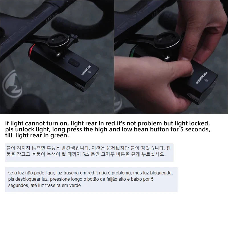 3000LM Bike Headlight 10000mAh Power Bank Black