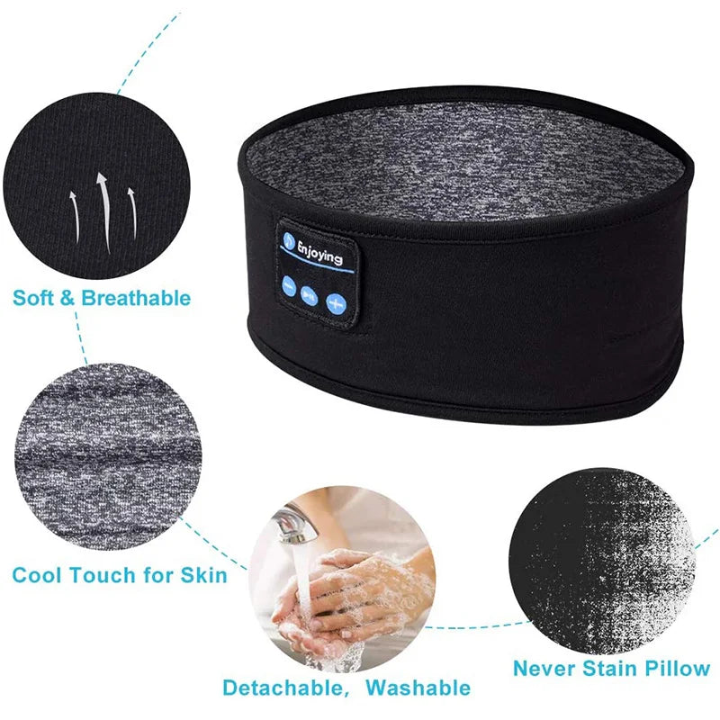 Diadema inalámbrica Bluetooth para dormir con música y auriculares