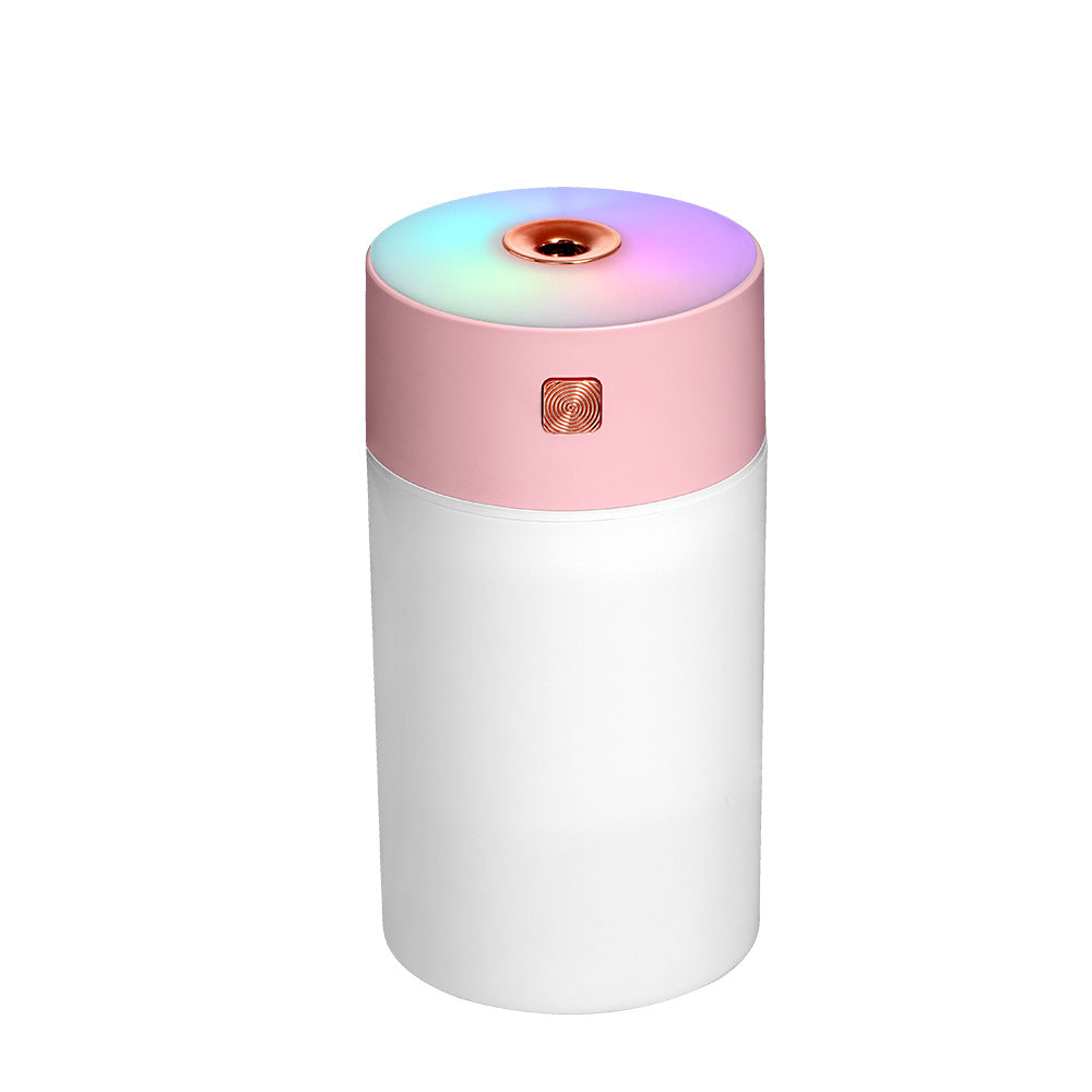Humidificador de aire USB rosa de 300 ml - Mini humidificador silencioso para dormitorio, oficina y coche.