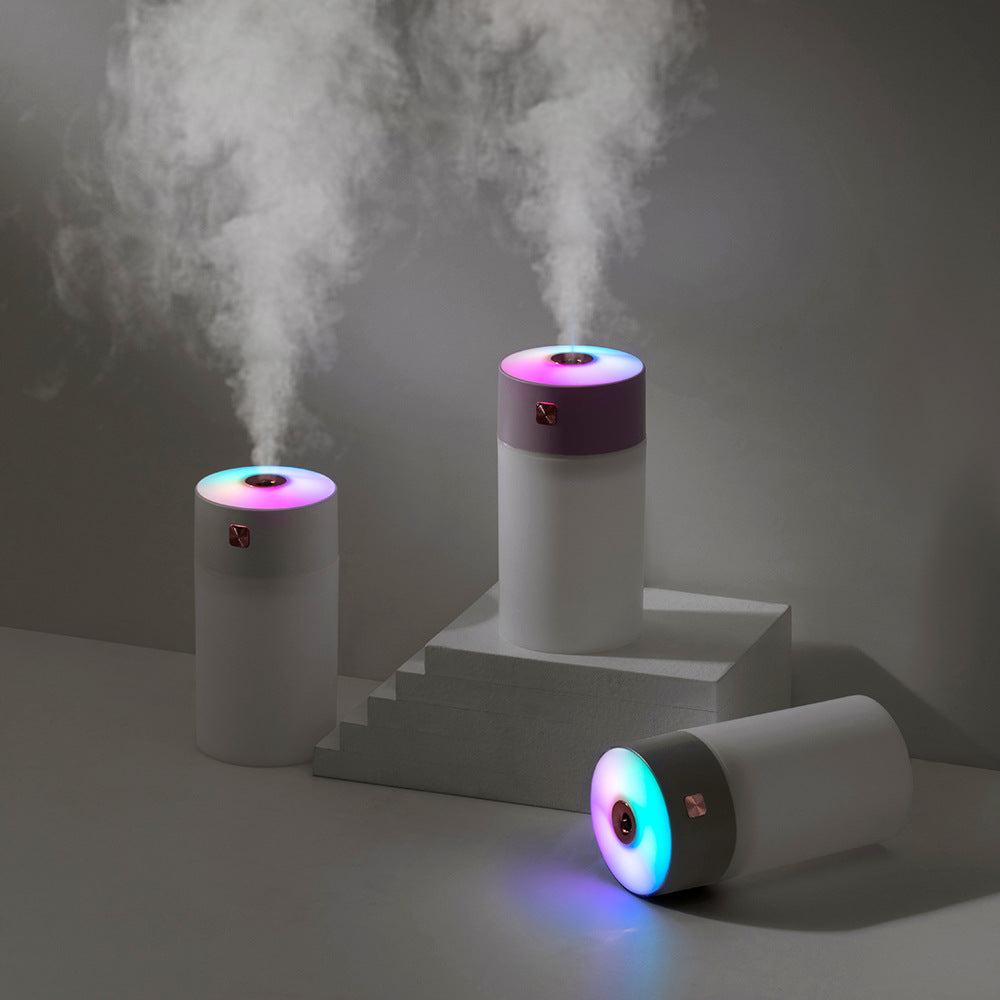 Humidificador de aire USB rosa de 300 ml - Mini humidificador silencioso para dormitorio, oficina y coche.
