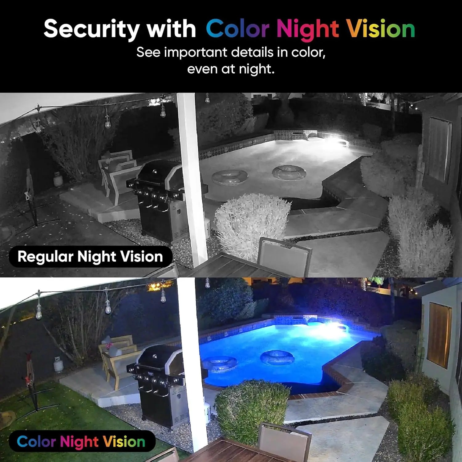 Cámara de seguridad inteligente para el hogar con Wi-Fi, resolución HD 2K.