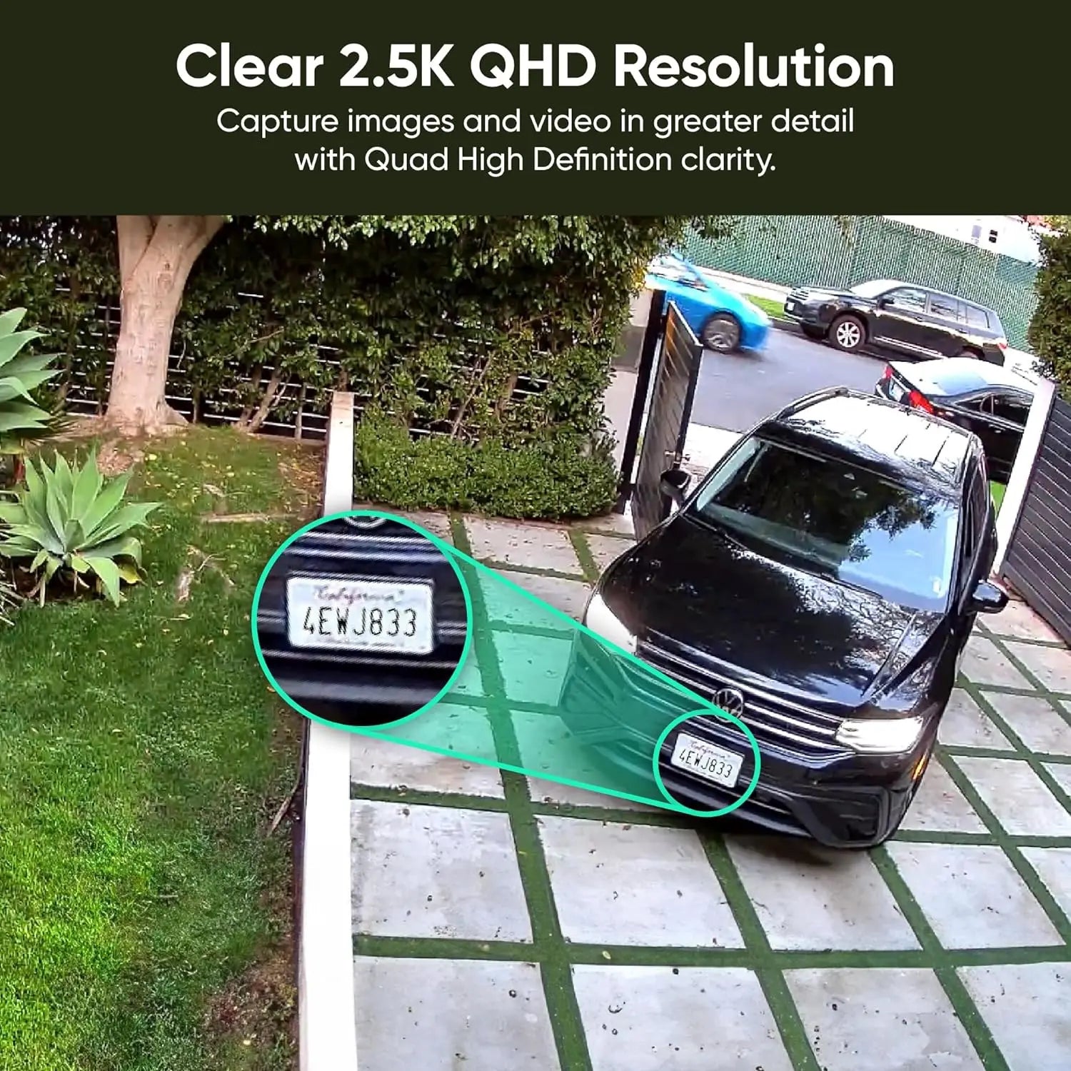Cámara de seguridad inteligente para el hogar con Wi-Fi, resolución HD 2K.
