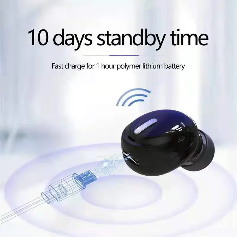 Wireless Bluetooth 5.0 Earphone with Mic – Single In-Ear Sports Headset