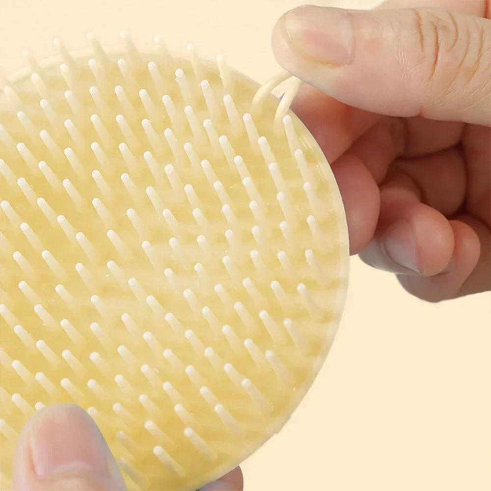 Cepillo de silicona para champú, cabezal de masaje para el cuero cabelludo, peine para lavar el cabello, cepillo de masaje corporal, cepillo para ducha y baño.