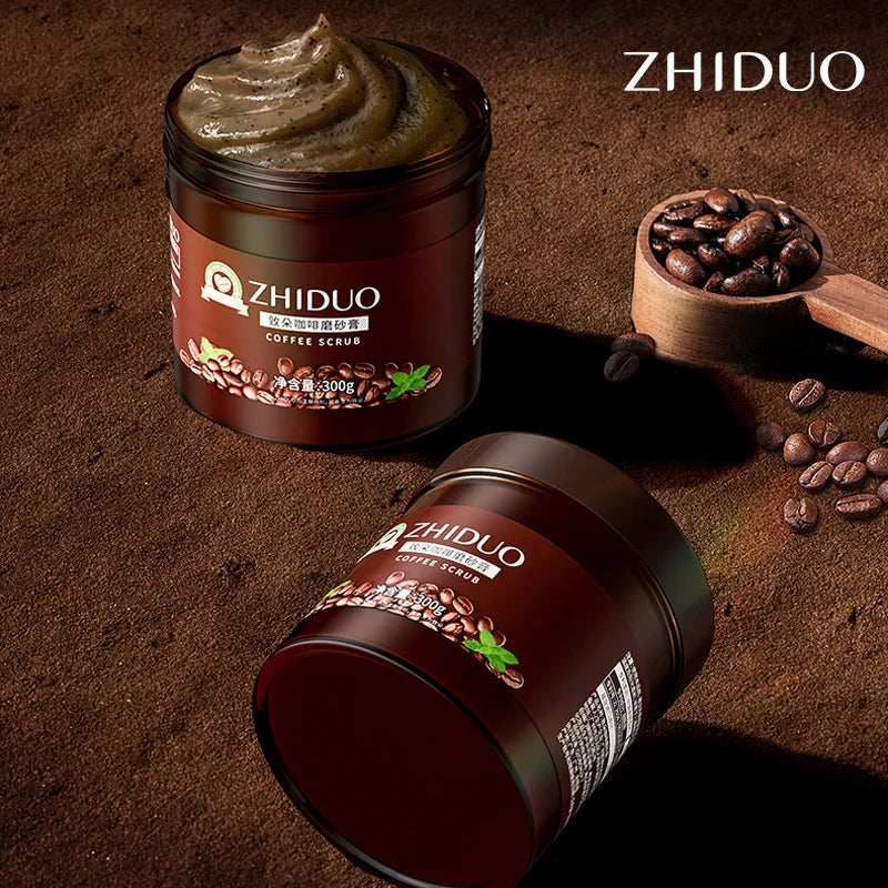 Exfoliante de café de 300 g. Exfoliante corporal totalmente natural para el cuidado de la piel. Hidratante, limpiador, blanqueador y exfoliante. Úselo en el baño.