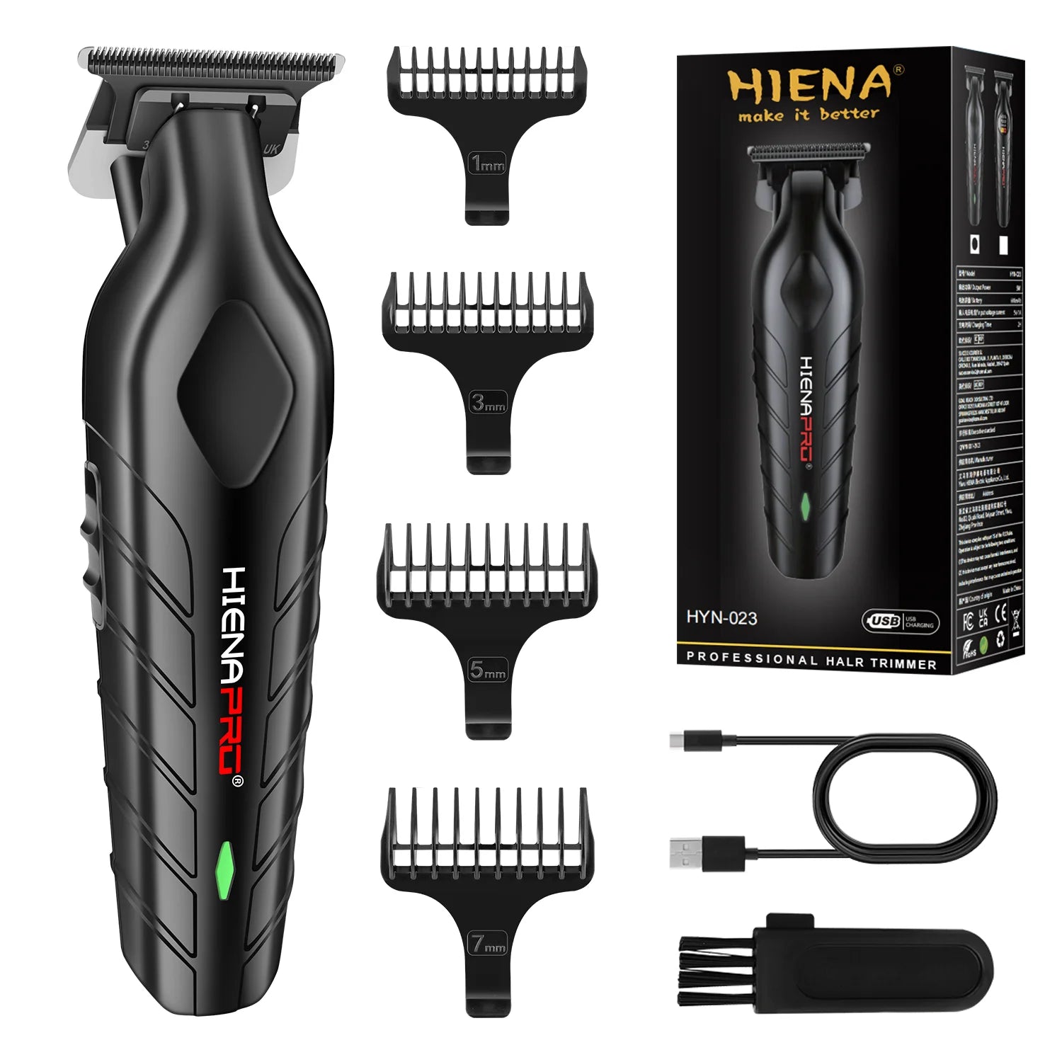 Hiena Finish Machine Electric Cortapelos Profesional Eléctrico Cortapelos para Barba Recargable Kit de Afeitadora y Recortadora de Cabello para Hombres