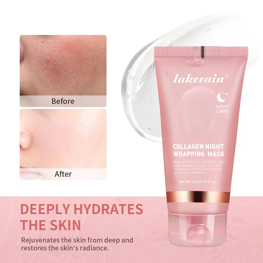 Mascarilla coreana de colágeno profundo, mascarilla facial peel-off antiarrugas lifting, mascarillas para el cuidado de la piel, Bio Pack, envoltura nocturna para mujer, piel de noche.