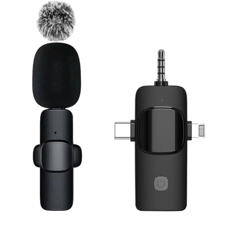 Micrófono de solapa inalámbrico Mini USB-C con reducción de ruido para iPhone y Android, ideal para transmisiones en vivo y entrevistas. Micrófono portátil de mano.