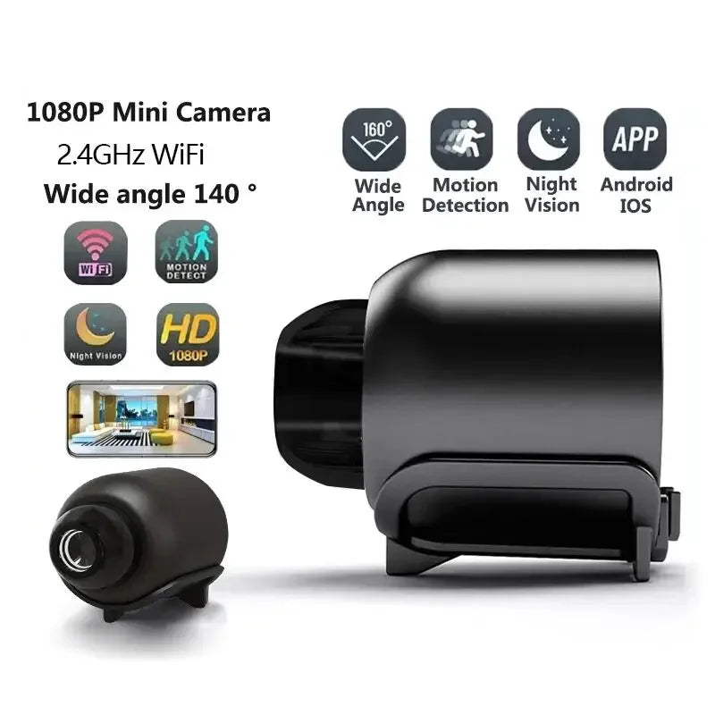 Mini cámara X5 inalámbrica 1080P, videocámara de seguridad con visión nocturna y detección de movimiento, mini cámara para el hogar inteligente.