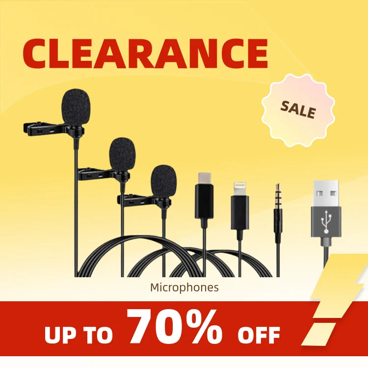 Clearance_MC01 Micrófono mini portátil con cable de 1,5 m, tipo C, para teléfono, PC, portátil, con clip metálico, solapa, micrófono USB, condensador de 3,5 mm.