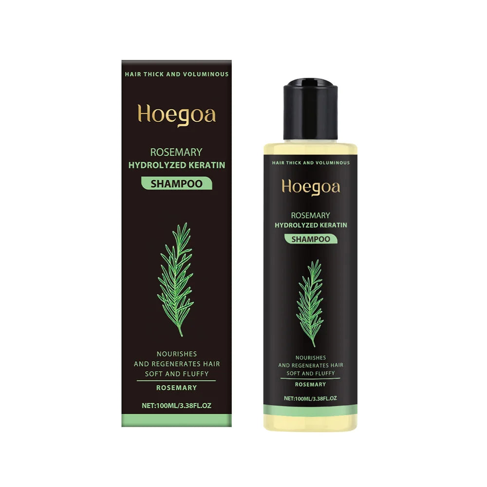 Champú de romero para el crecimiento del cabello, espesante, con queratina hidrolizada, reparador para cabello seco, encrespado y dañado, hidratante y limpiador del cuero cabelludo (3 unidades).