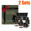 Set de cuidado personal para hombre: champú y bálsamo para barba, gel de ducha, bálsamo para manos. Set de regalo de Navidad para hombre. Caja de cuidado nutritivo para la piel.