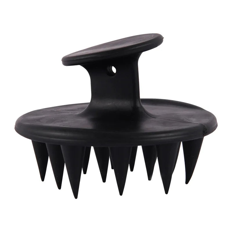 Cepillo de silicona para champú y masajeador del cuero cabelludo, con púas largas y rígidas para cabello largo, rizado y grueso, exfoliante capilar.