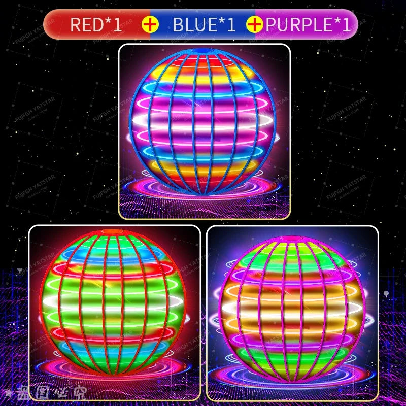 Bola voladora suspendida con LED de color, bola boomerang automática, bola mágica negra de tecnología avanzada, juguetes voladores giroscópicos antigravedad para niños