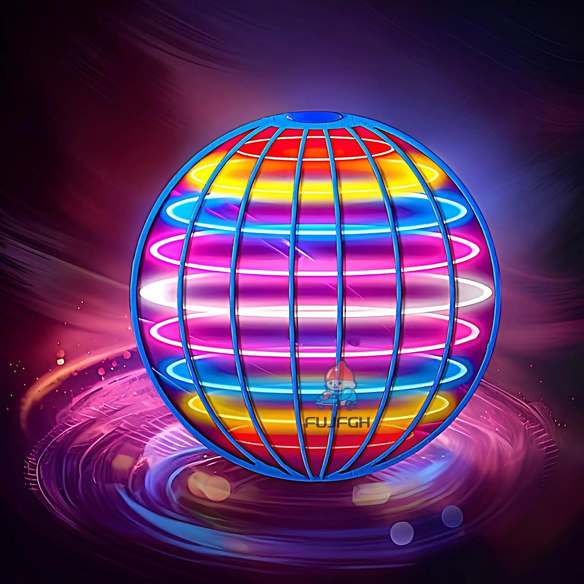 Bola voladora suspendida con LED de color, bola boomerang automática, bola mágica negra de tecnología avanzada, juguetes voladores giroscópicos antigravedad para niños