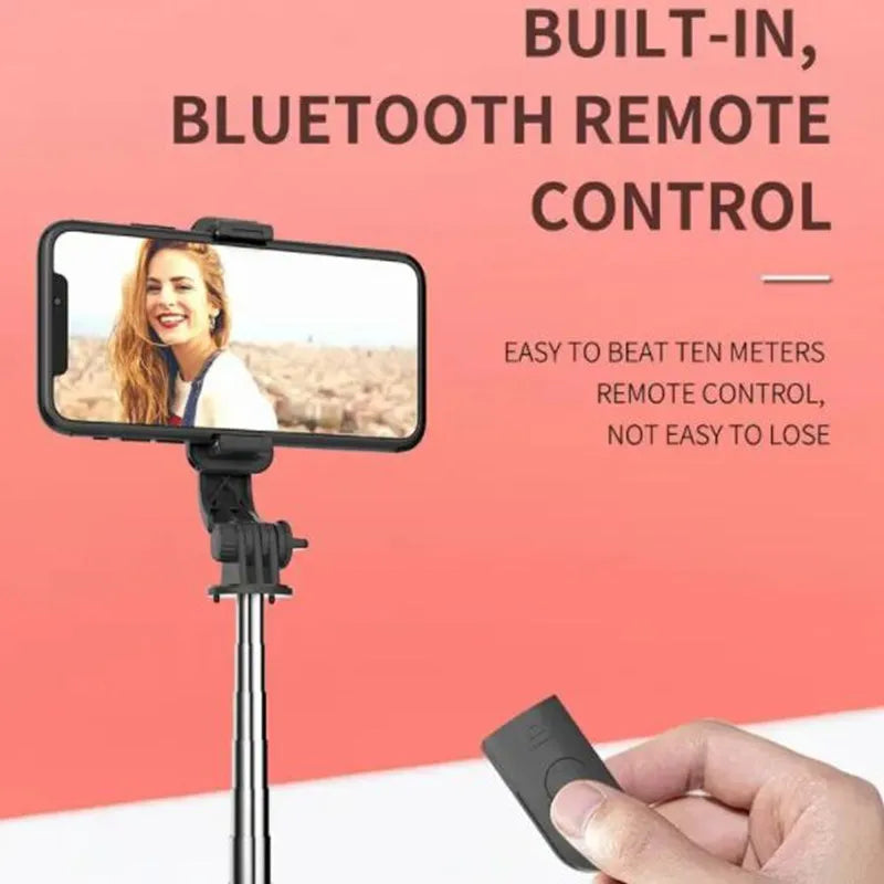 FGCLSY Monopié con disparador remoto y luz de relleno para iPhone, Samsung y Xiaomi. Soporte para teléfono: mini trípode inalámbrico Bluetooth. Palo selfie.