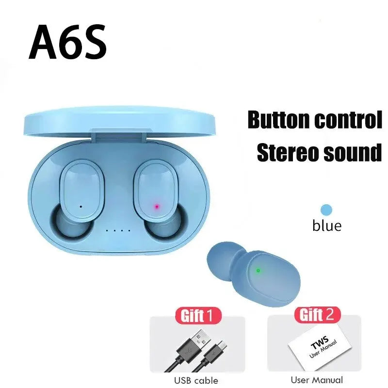 Auriculares inalámbricos Bluetooth TWS A6S con cancelación de ruido y micrófono para Huawei Xiaomi Redmi