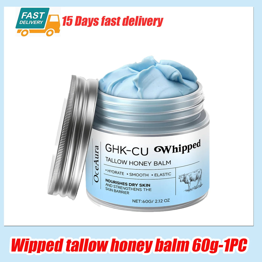 Bálsamo de sebo de res batido y miel Crema hidratante de sebo de res Loción corporal Crema facial de carne de res alimentada con pasto y acabada con pasto Cuidado de la piel