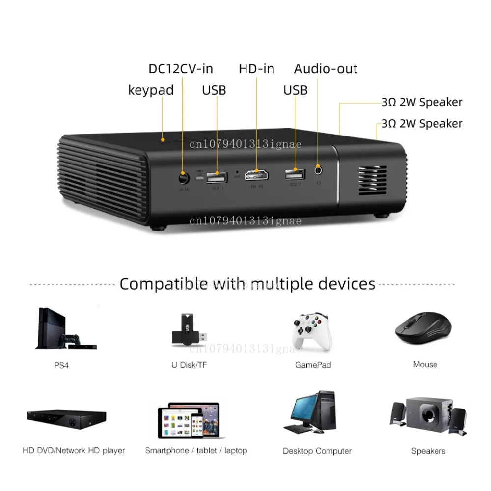 Proyector 3D 4K portátil Pico DLP U30, el más vendido, compatible con Android, WiFi y smartphones. Proyector de cine en casa.