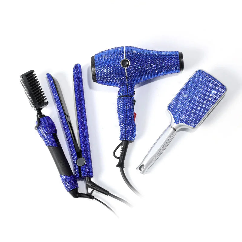 Set de herramientas profesionales para estilismo capilar: secador de pelo Diamond, peine de cerámica para planchar, ¡oferta imperdible! Accesorios para el cuidado del cabello para un look perfecto.