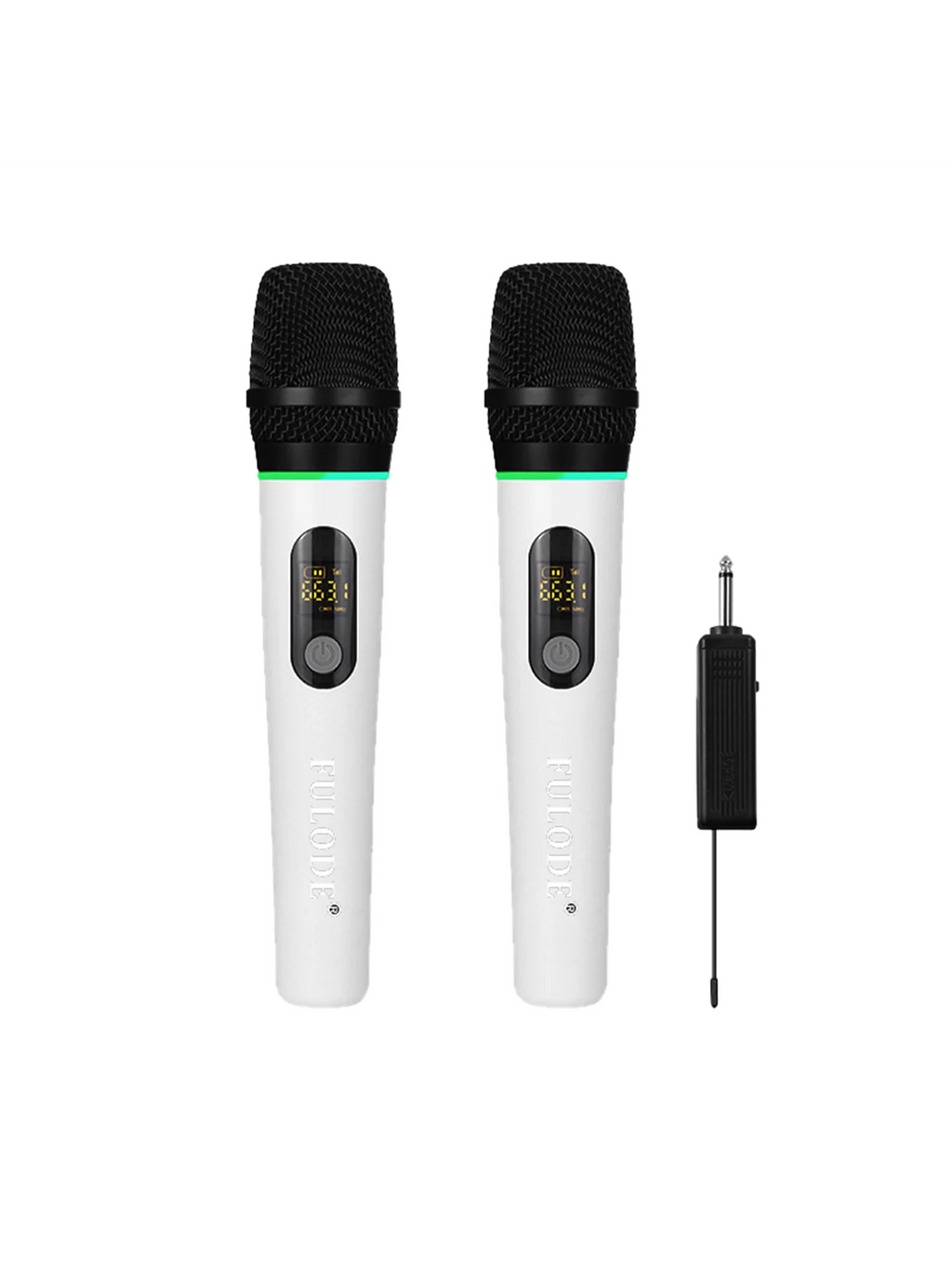 Micrófono FULUODE para karaoke, micrófono inalámbrico profesional, micrófono inalámbrico UHF de mano recargable dinámico