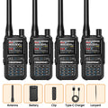 Paquete de 4 walkie-talkies BAOFENG UV-5R MINI Bluetooth programables, radioaficionados, portátiles, de largo alcance, tipo C, doble PTT, multibanda.