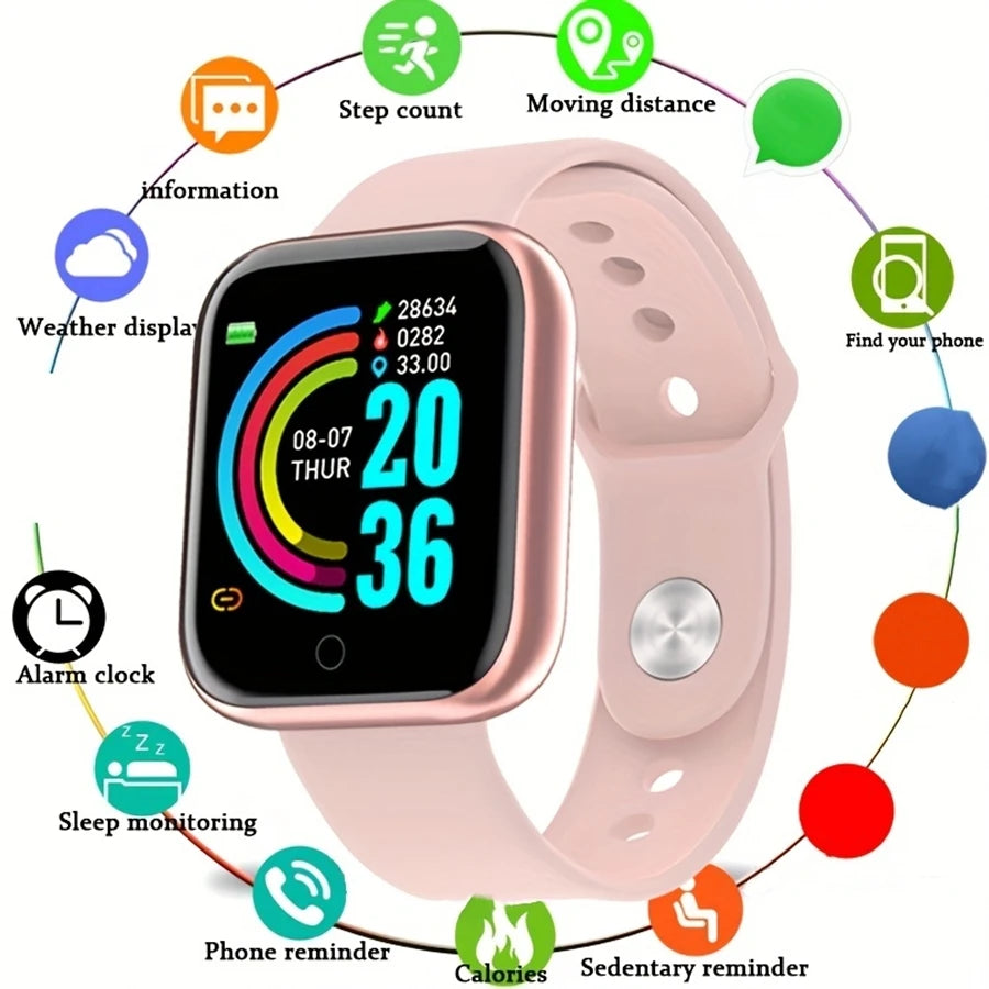 Smartwatch para hombre y mujer con monitor de actividad física, regalo de cumpleaños y reloj electrónico para Android/iOS.