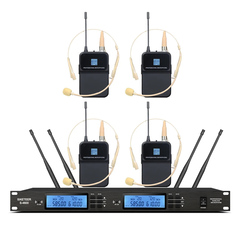 Micrófono inalámbrico UHF profesional, de mano, tipo solapa, con carcasa metálica, ideal para bodas y escenarios.