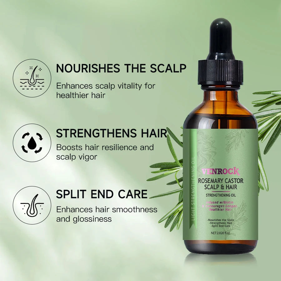 ¡Las puntas secas y abiertas son tu peor pesadilla! Aceite esencial de romero para el cuidado del cabello, sin enjuague, no pegajoso, herramienta para alisar el cabello.