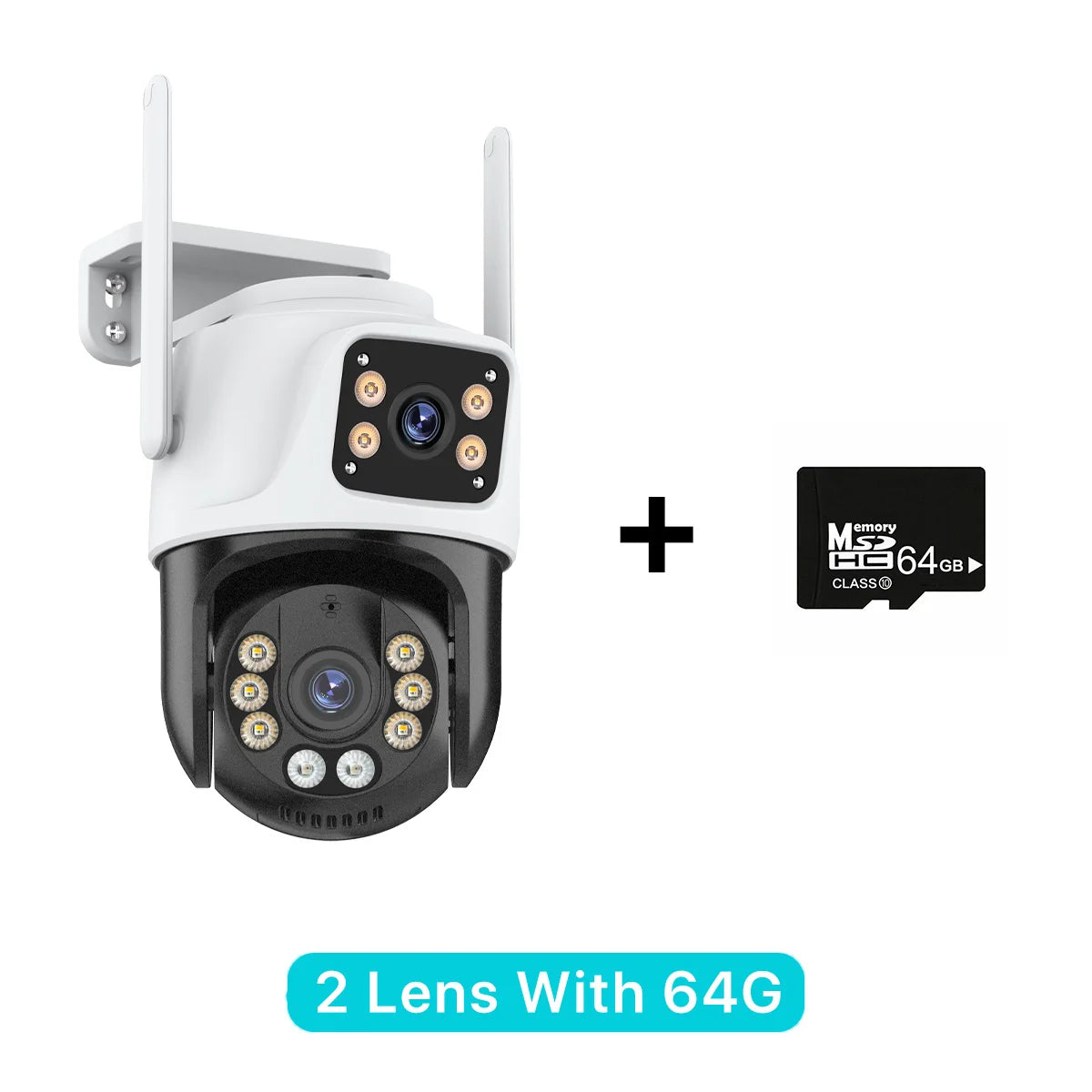 Cámara IP PTZ de tres lentes para exteriores, HD, con tres pantallas, WiFi, seguimiento automático y doble lente, CCTV inalámbrica iCsee