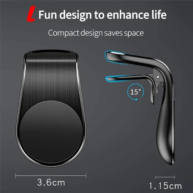 Soporte magnético para teléfono de coche con clip para rejilla de ventilación, soporte para móvil de coche, compatible con iPhone, Xiaomi, Samsung y LG.