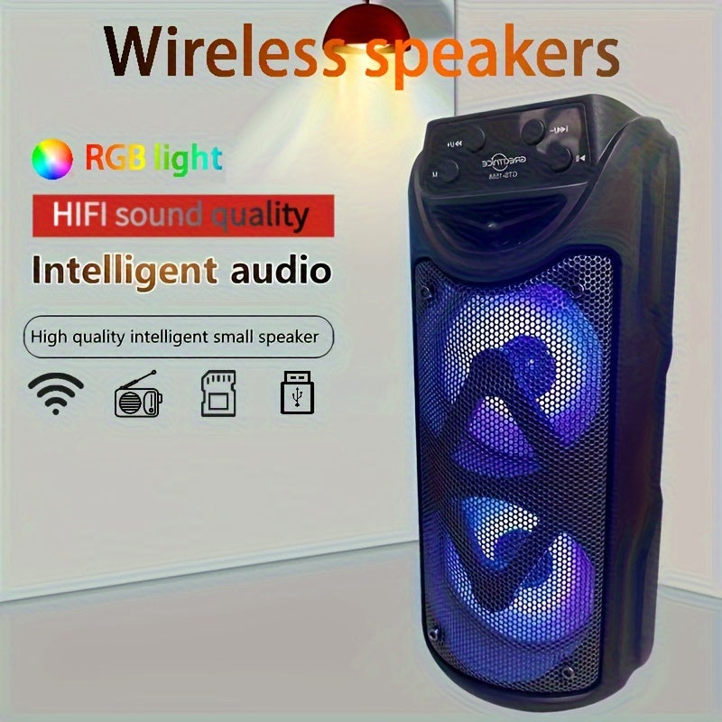 Altavoz inalámbrico portátil para exteriores con luces LED