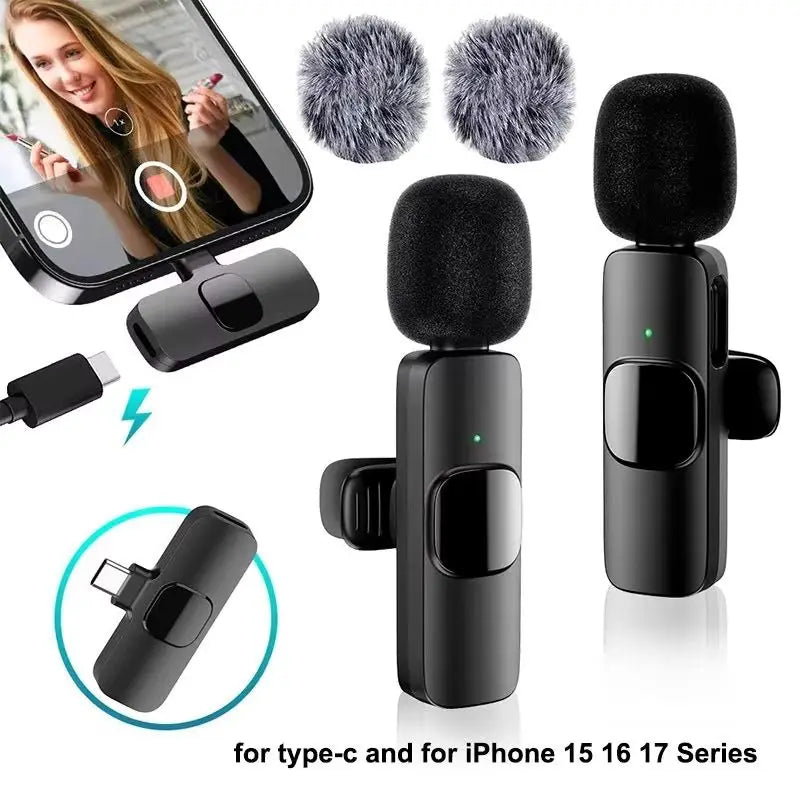 Micrófono de solapa inalámbrico Mini USB-C con reducción de ruido para iPhone y Android, ideal para transmisiones en vivo y entrevistas. Micrófono portátil de mano.