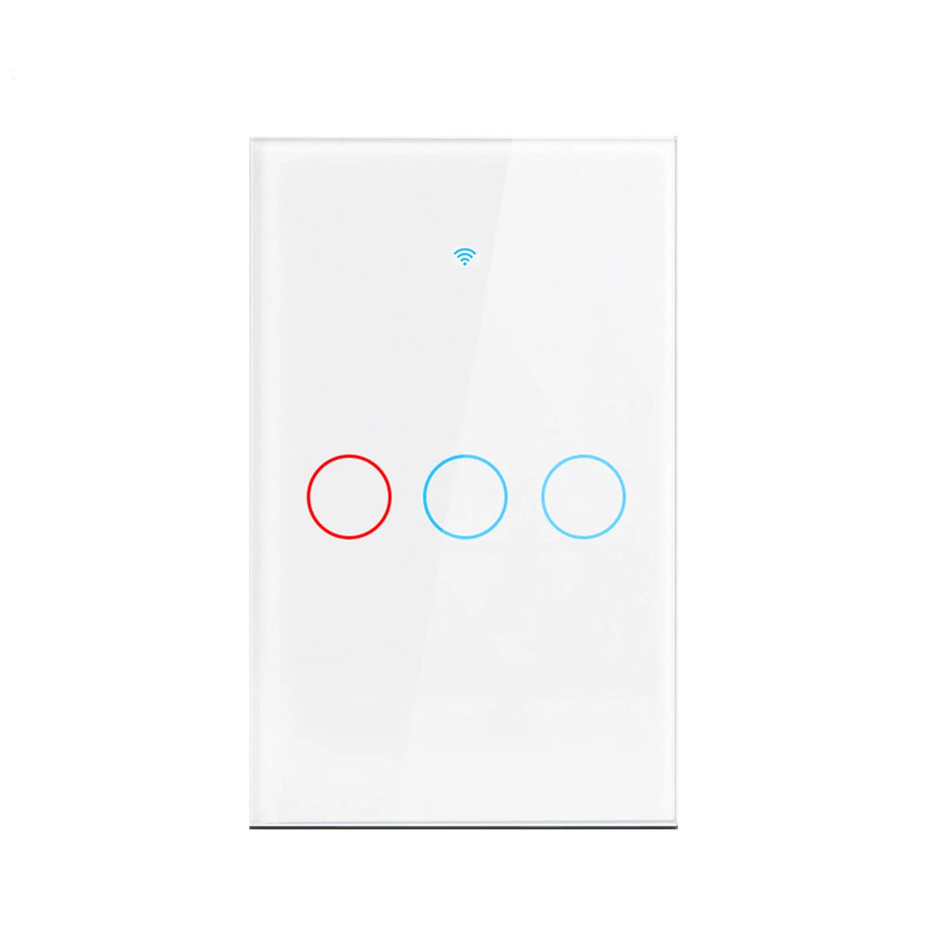 Interruptor de luz inteligente Tuya WiFi para EE. UU. Cable neutro/No requiere cable neutro Interruptor táctil de pared tipo 120 Funciona con Alexa, Google Home
